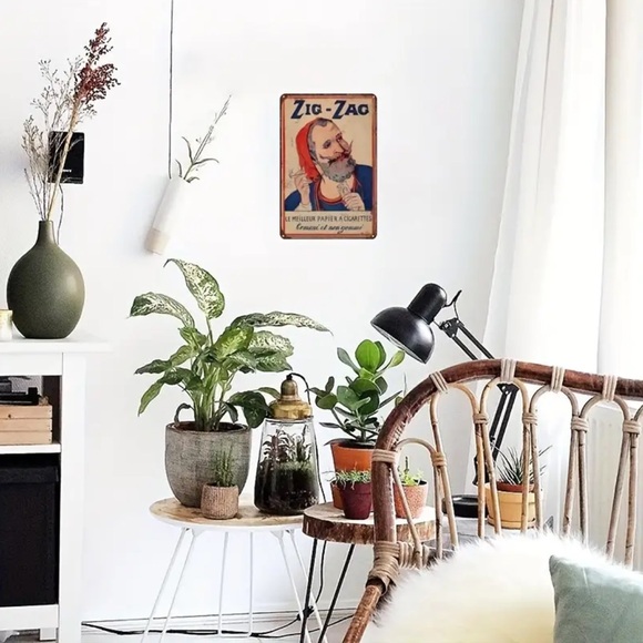 🆕 Zig-Zag Vintage Metal Tin Sign - Wall Art Decor for Home - Bar - Retro - Picture 4 of 6